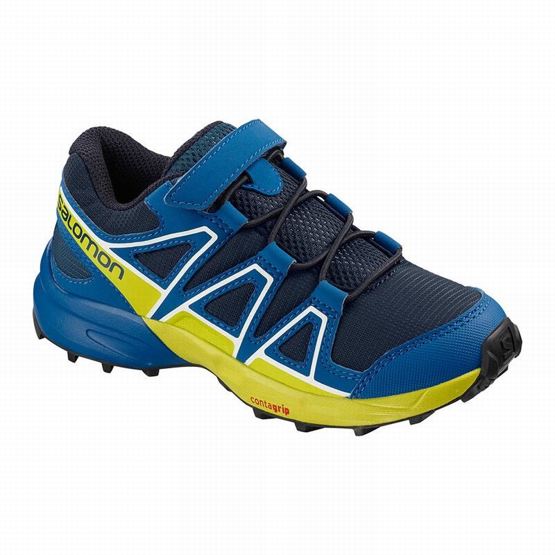 Salomon Israel SPEEDCROSS - Kids Trail Running Shoes - Navy (MPOB-37581)